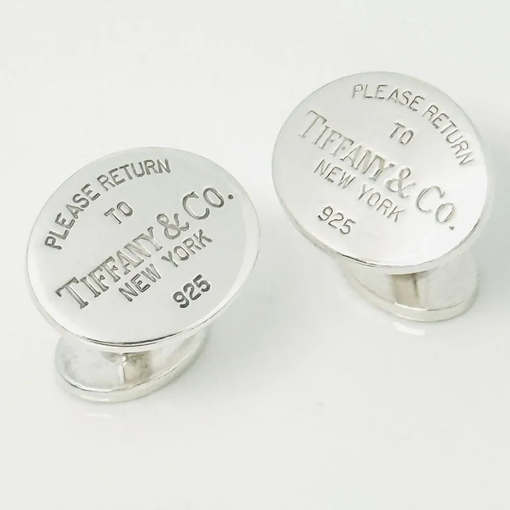 Please Return to Tiffany Oval Cufflinks in Sterling Silver